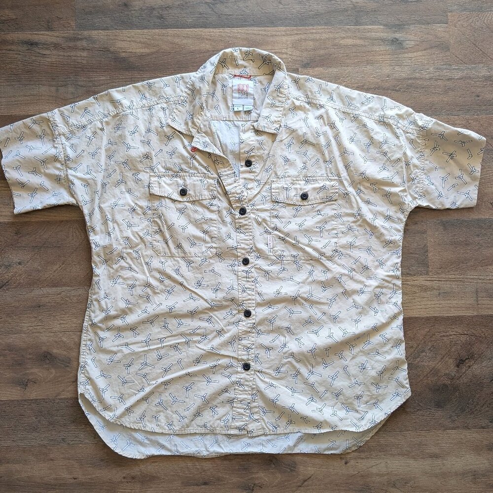Topo Designs Nautical Knot Women's L Button Up